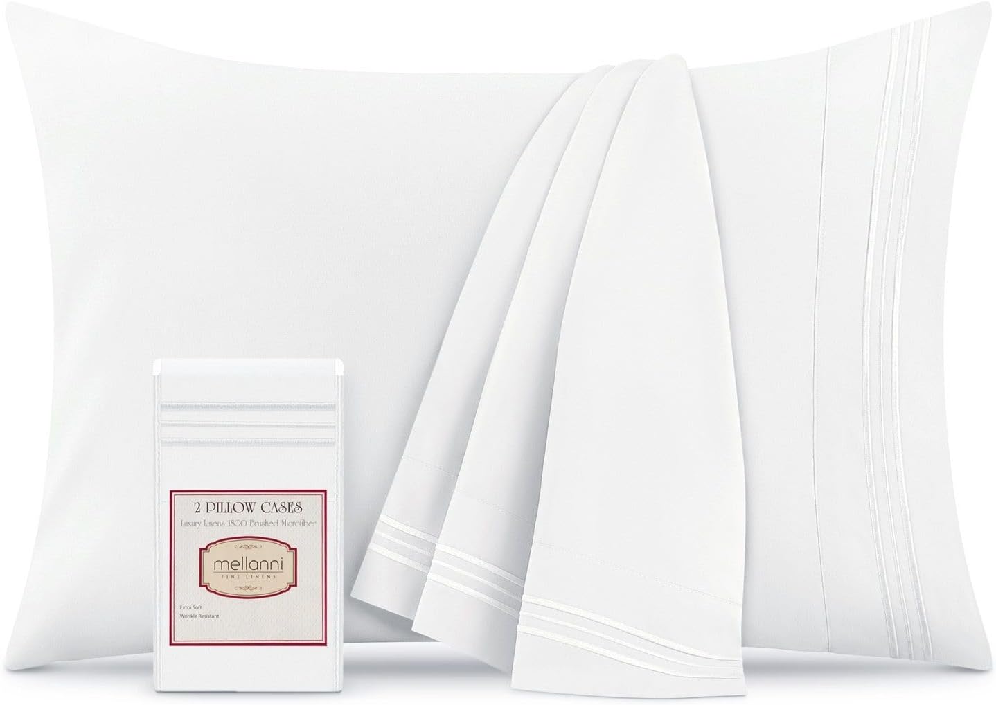 Mellanni Double-Brushed Microfiber Pillowcase Set (2-Pack) — 36% Off for Prime Day