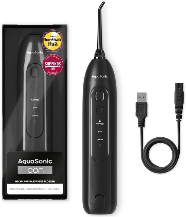 AquaSonic Icon Cordless Water Flosser (Onyx)