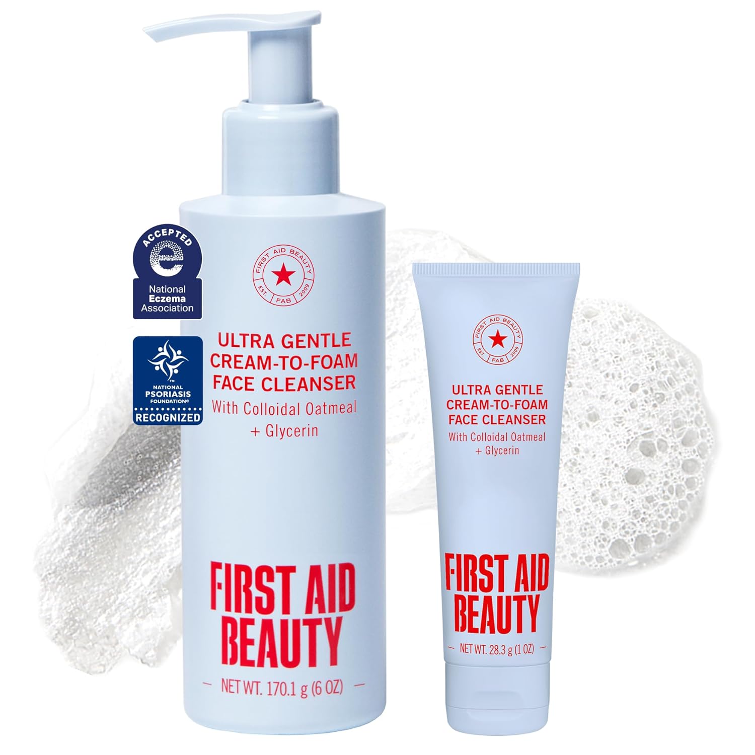 Ultra Gentle Cream-to-Foam Face Cleanser (6 oz + 1 oz, Amazon Exclusive)
