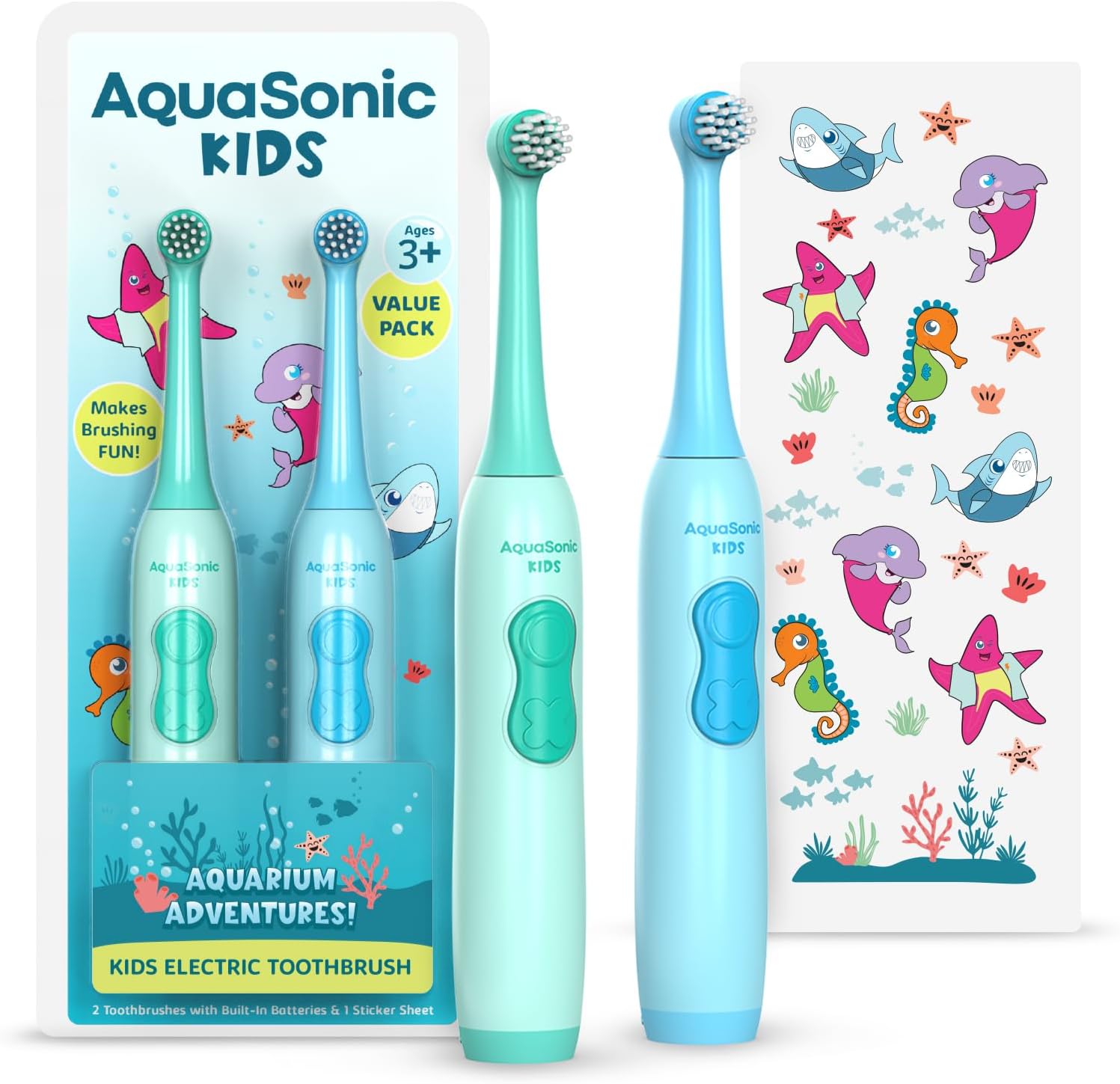 AquaSonic Kids Electric Toothbrush (Ages 3+)