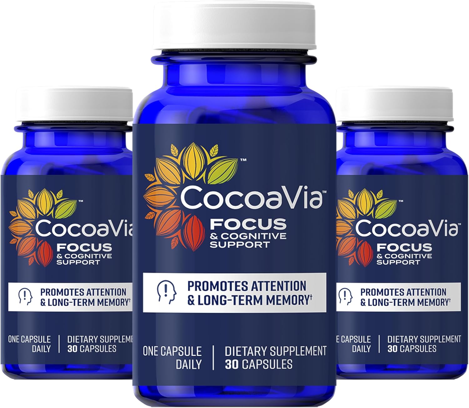 CocoaVia Focus & Cognitive Support Capsules (One Daily, 30 Capsules)
