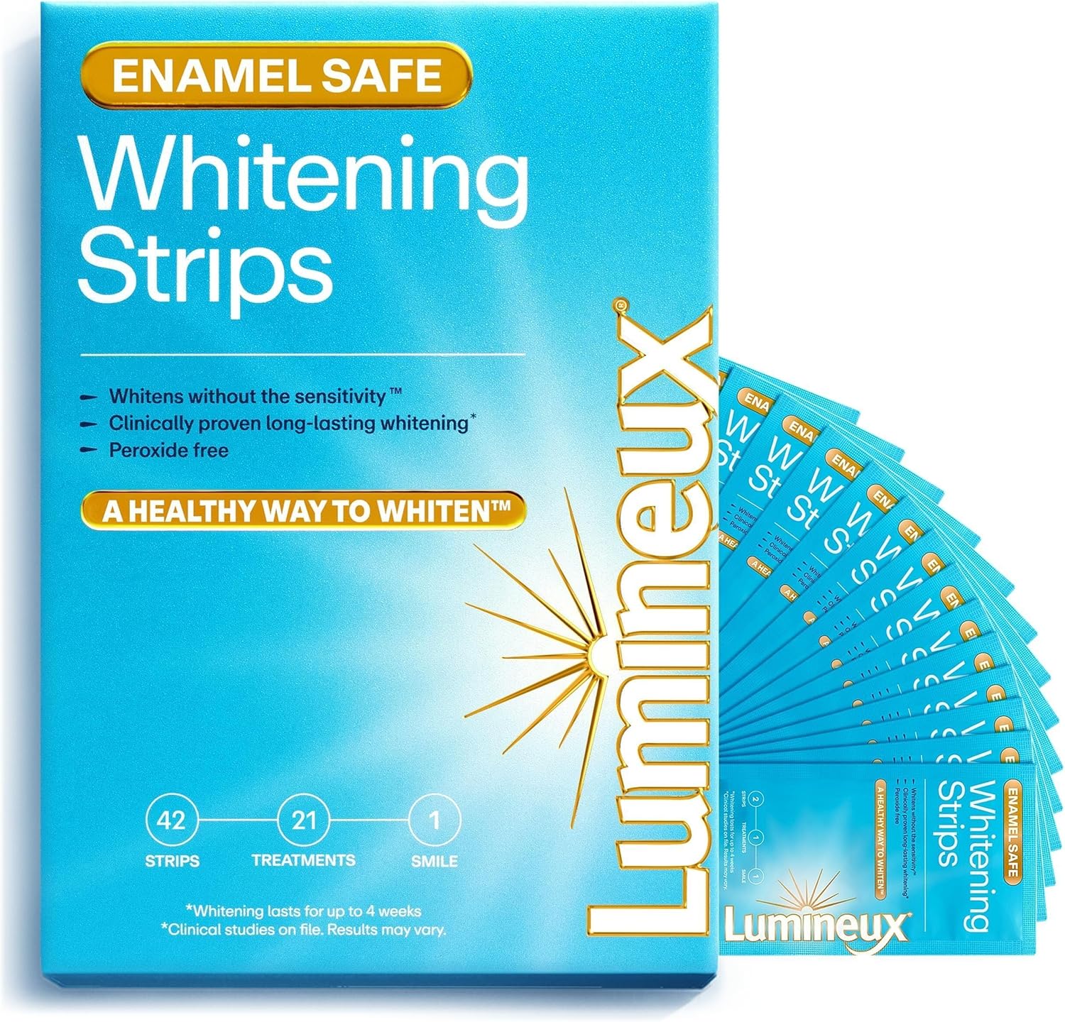 Lumineux Enamel Safe Whitening Strips (42 Strips / 21 Treatments) — 36% Off for Prime Day