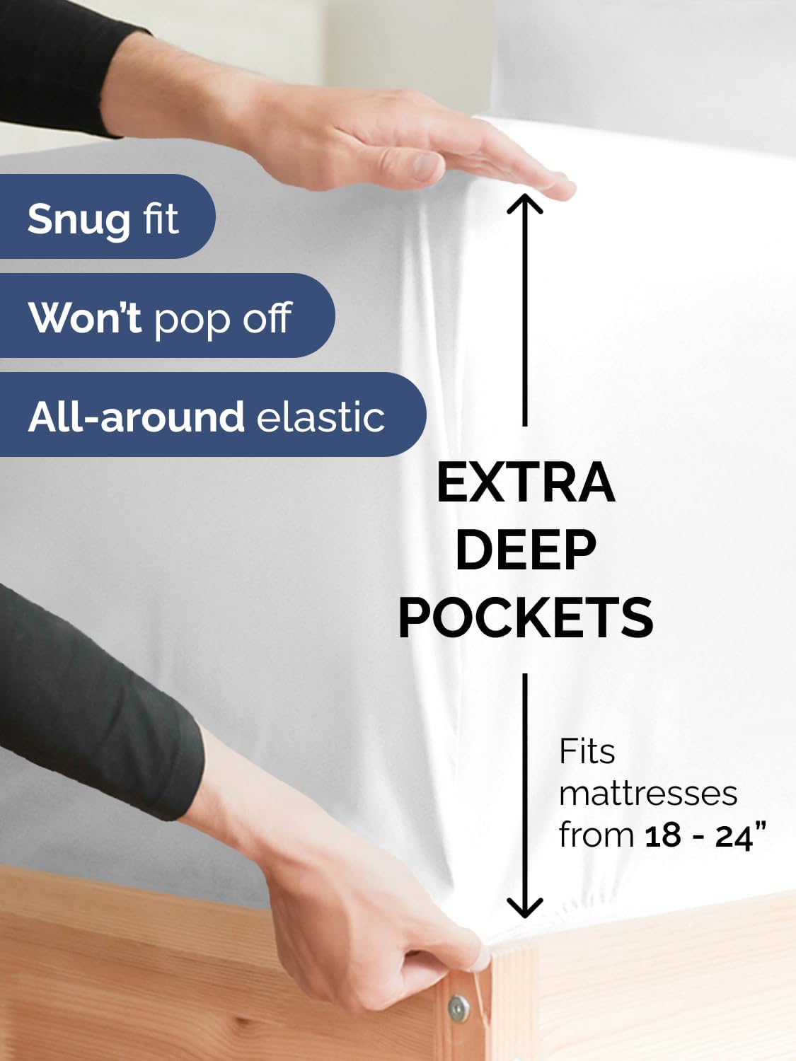 CGK Unlimited Extra-Deep Queen Fitted Sheet (White, Single Sheet) — 36% Off for Prime Day