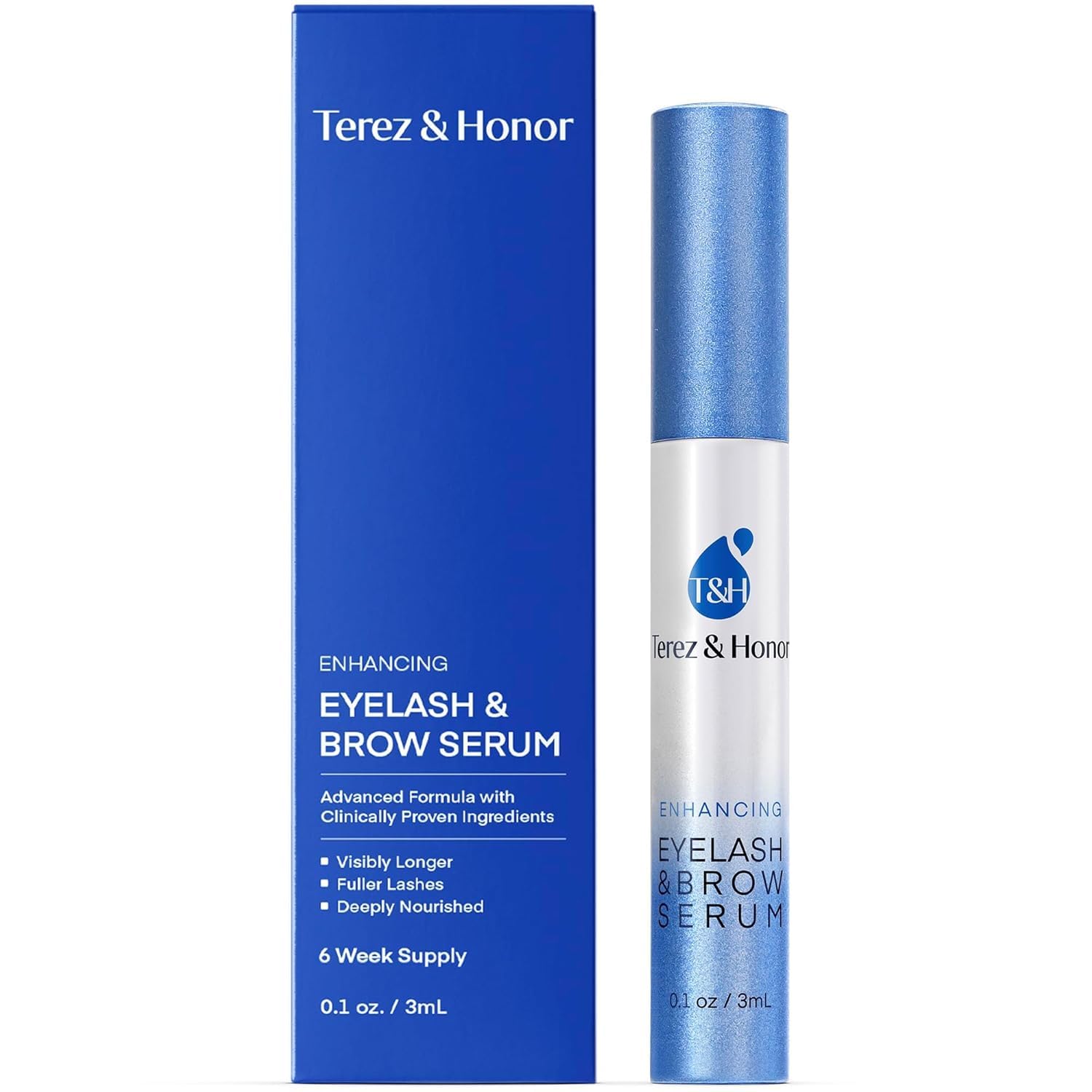 Terez & Honor Advanced Eyelash & Brow Serum (Drug-Free, 3 mL)