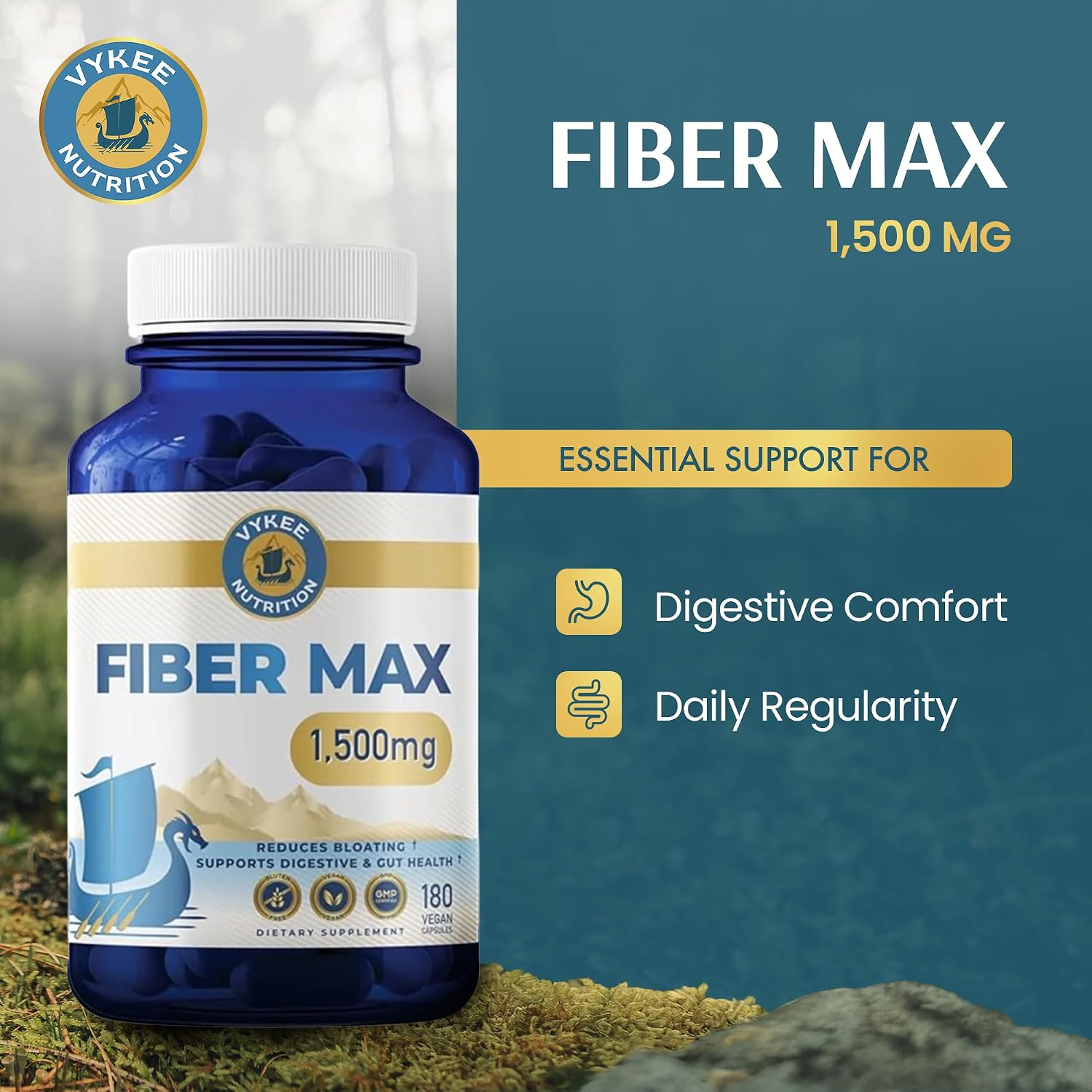 Vykee Nutrition Fiber Max — Advanced Fiber Complex (180 Capsules)