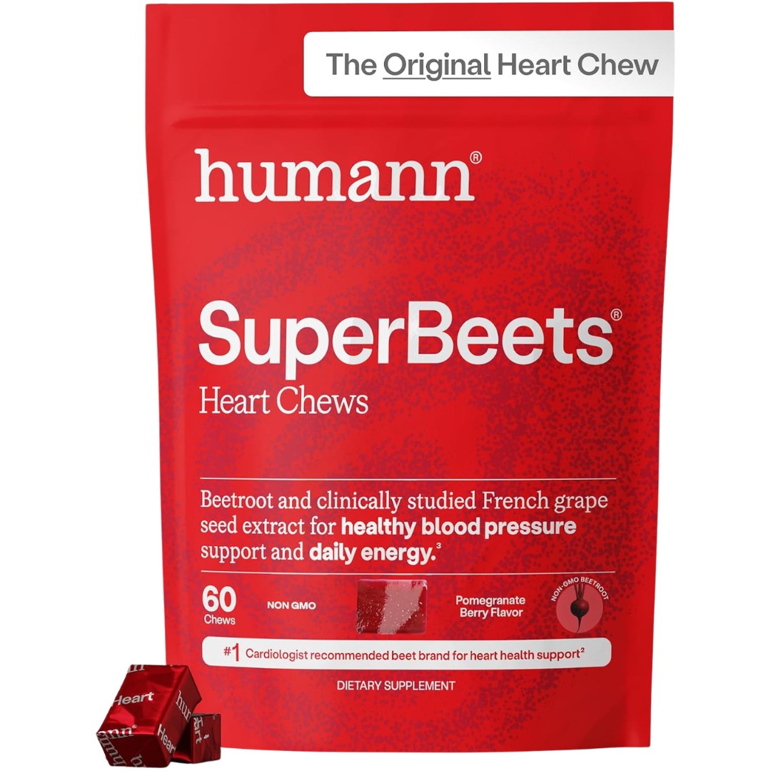 HumanN SuperBeets Heart Chews bag with chews
