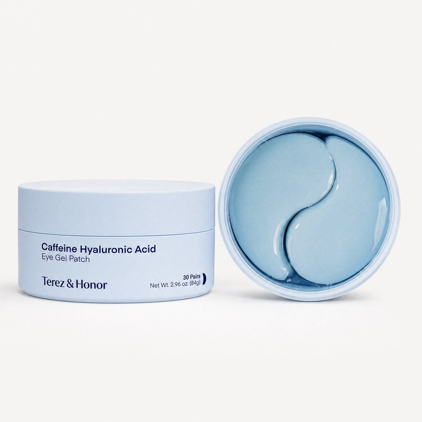 Terez and Honor Caffeine Hyaluronic Acid Eye Gel Patch jar