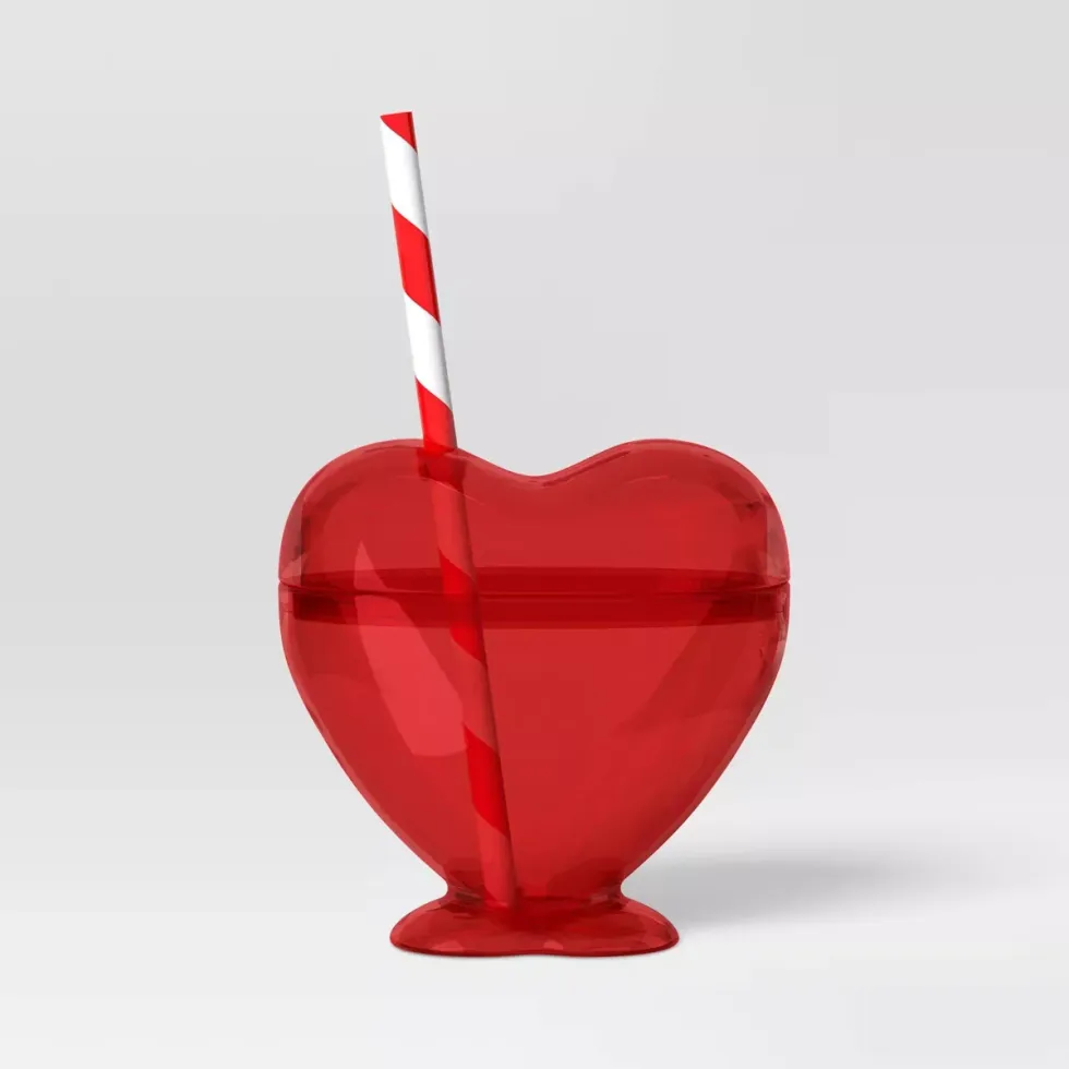14 fl oz Figural Heart Tumbler with Straw