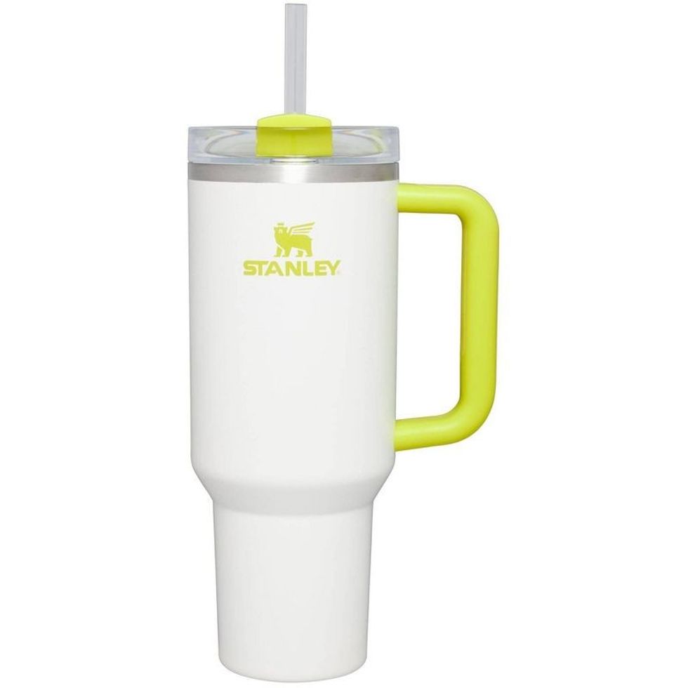 40 oz Stainless Steel H2.0 Flowstate Quencher Tumbler in White/Electric Yellow