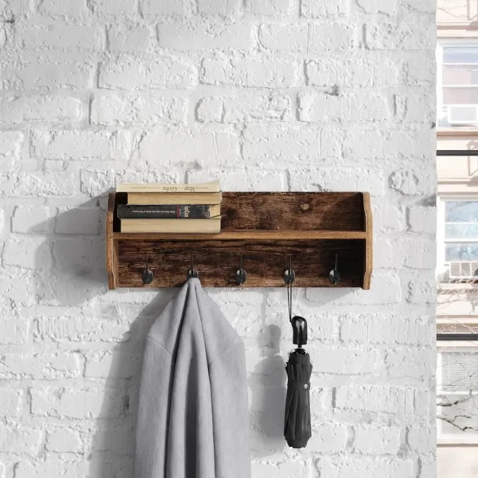 5-Hook Wall Mounted Coat Rack