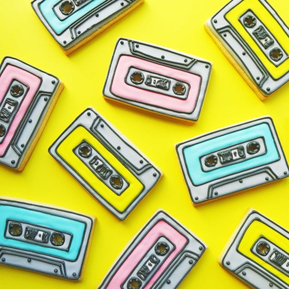 90s cassette cookies
