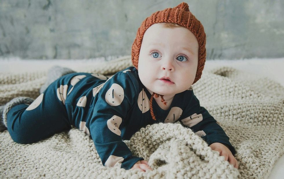 a baby with blue eyes