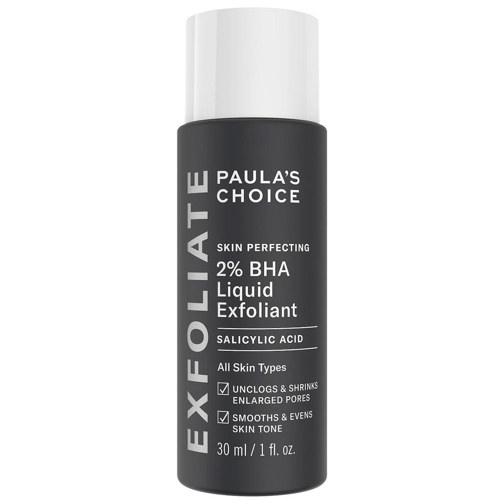 A charcoal grey bottle holds this 2% BHA liquid exfoliant.
