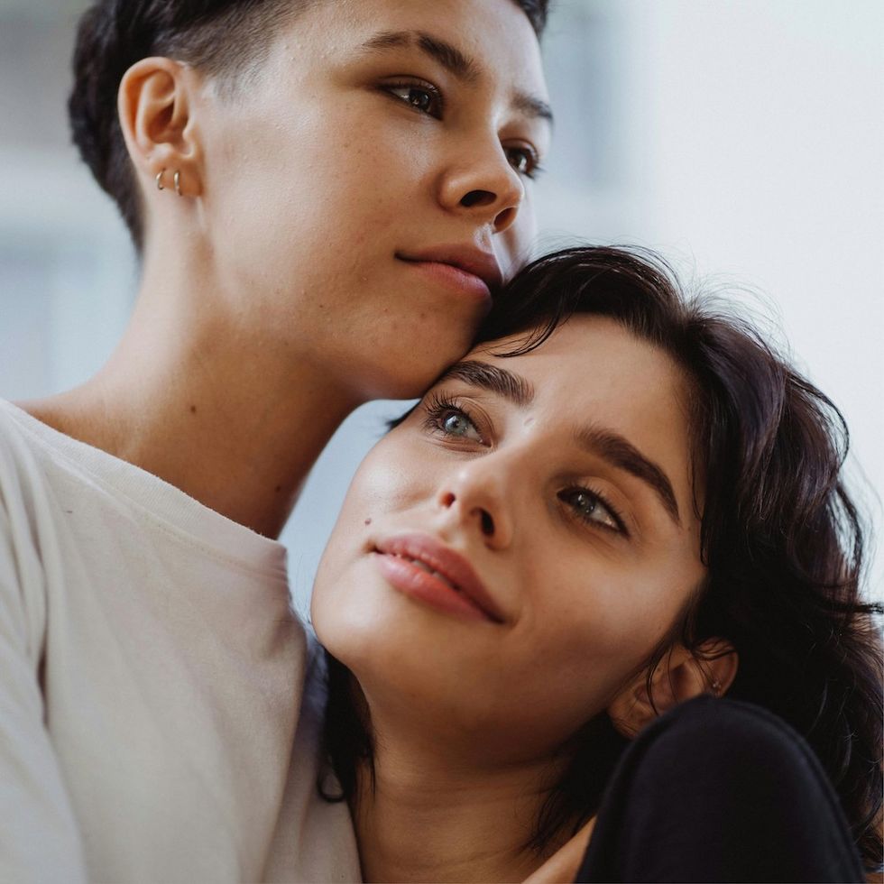 a couple being affectionate with each other