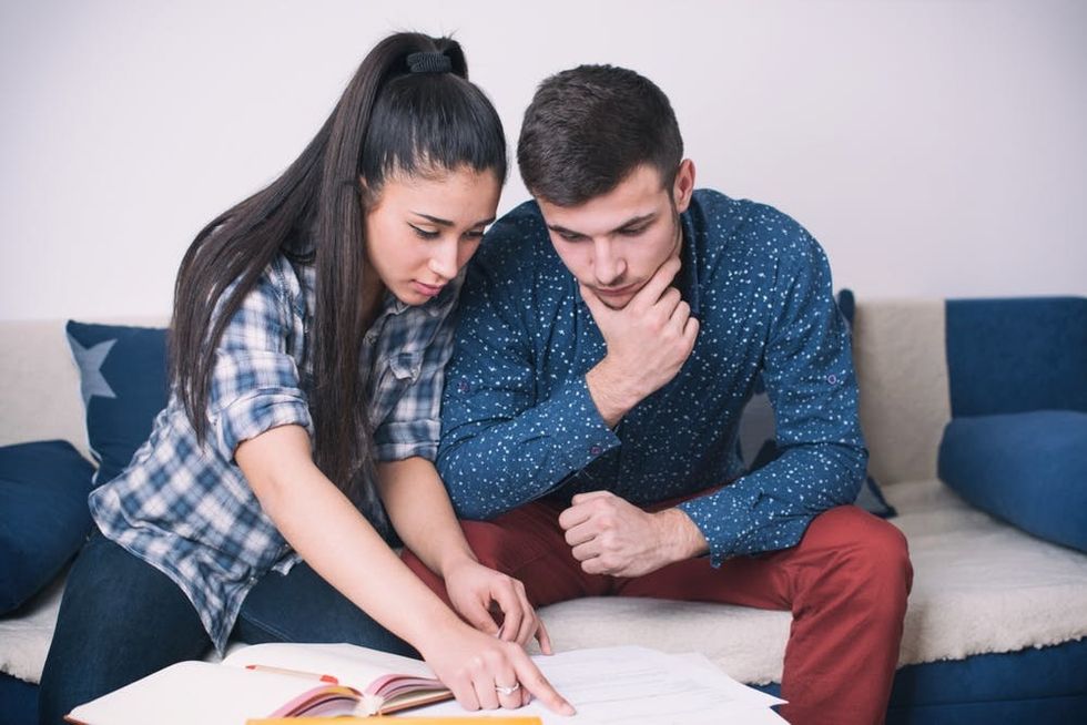 A couple makes financial plans