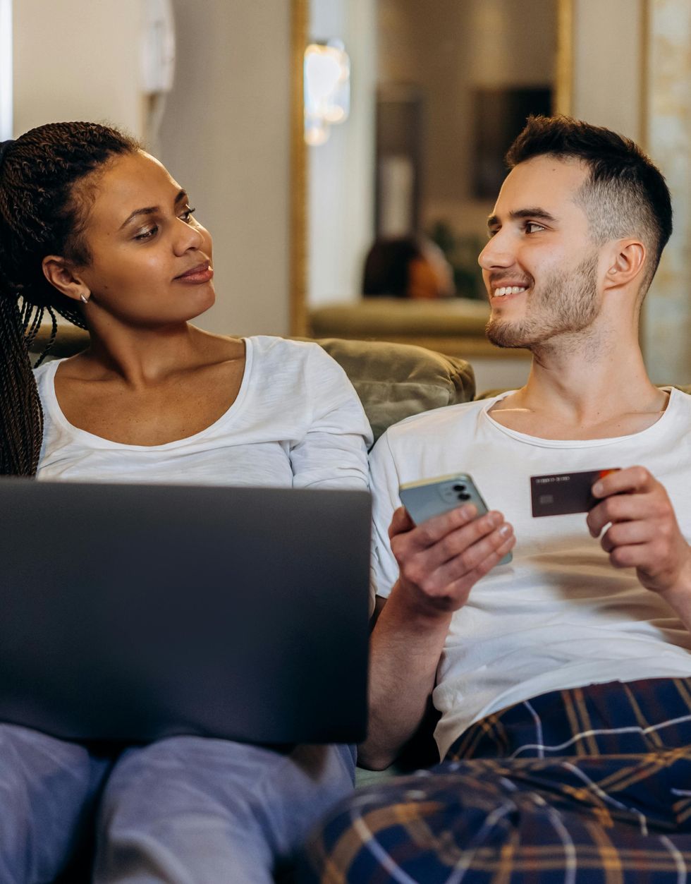 a couple paying bills