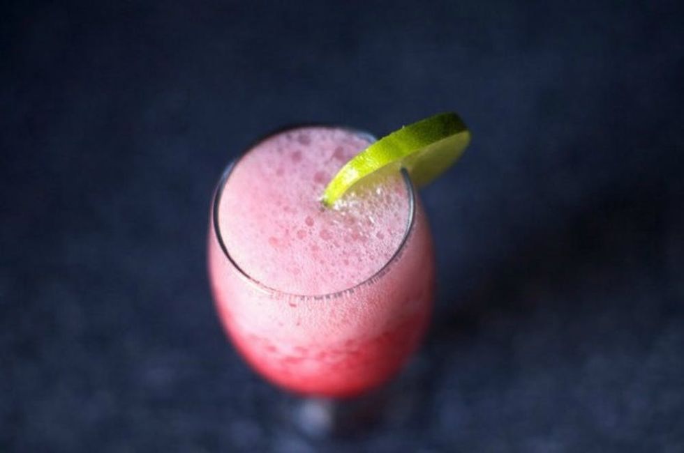 A glass of Raspberry Limeade slushies