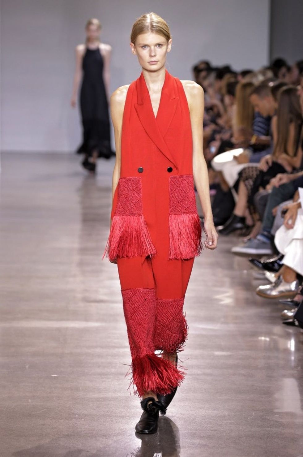 A model walks the runway at the Edun Spring 2016 fashion show during New York Fashion Week at Spring Studios on September 13, 2015 in New York City.
