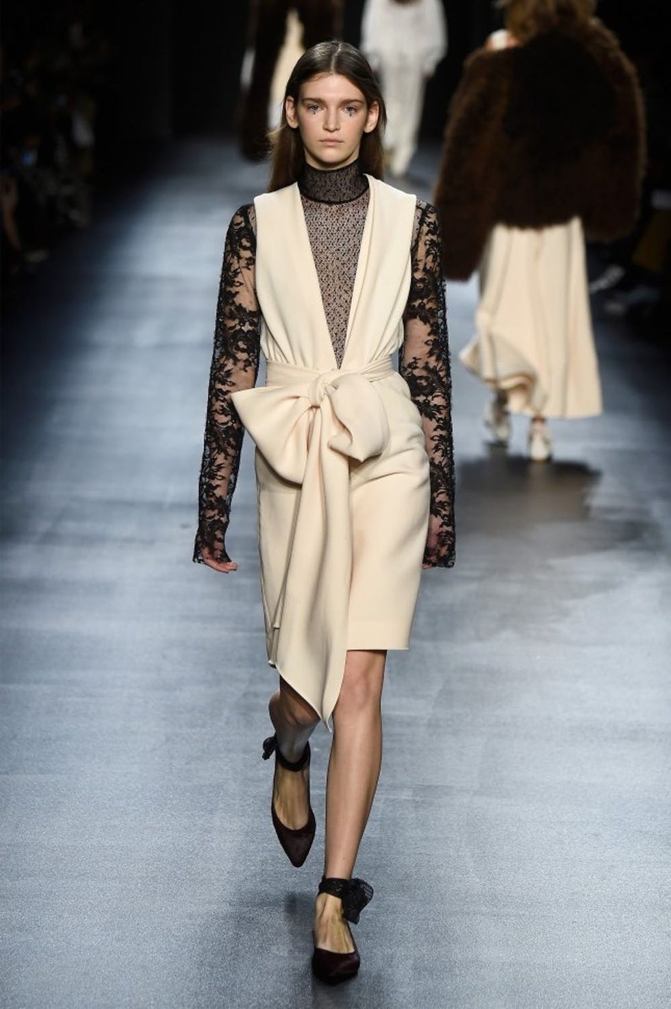 A model walks the runway wearing Tome Fall 2016 during New York Fashion Week: The Shows at The Dock, Skylight at Moynihan Station on February 14, 2016 in New York City.