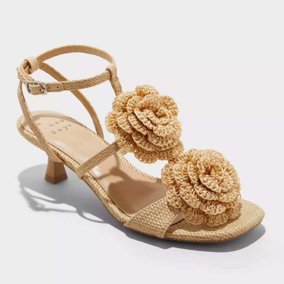 A New Day Esme Floral Crochet Kitten Heels