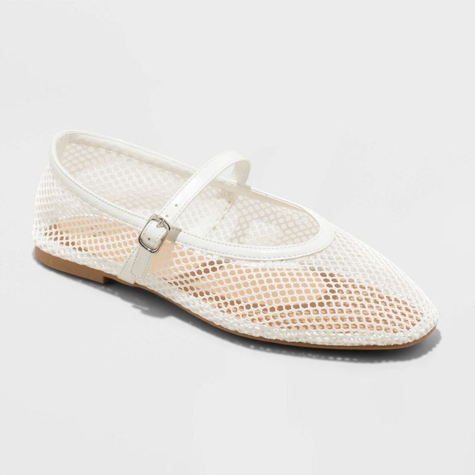 A New Day Issa Mesh Mary Jane Ballet Flats