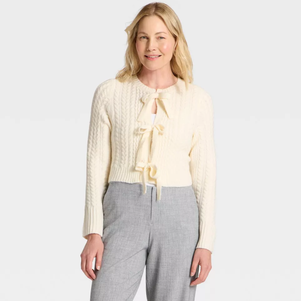 A New Day Long Sleeve Bow Cardigan Sweater