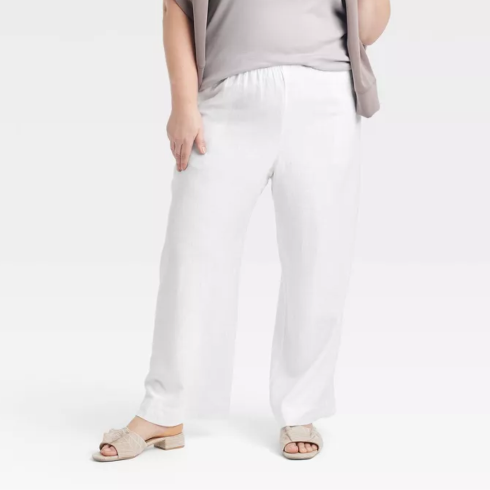A New Day Mid-Rise Wide Leg Linen Pull-On Pants