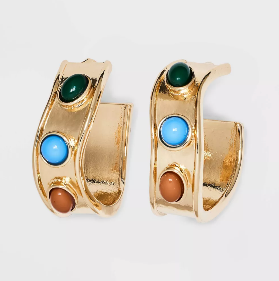 A New Day Multi Stone Hoop Earrings