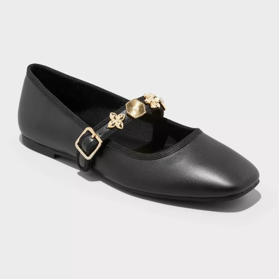 A New Day Rebecca Embellished Strap Mary Jane Flats