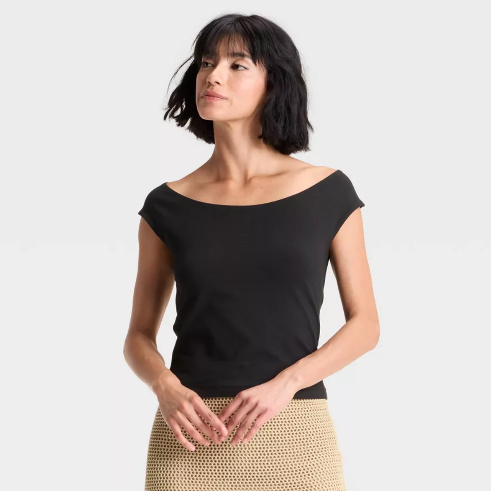 A New Day Slim Fit Short Sleeve Off the Shoulder Top