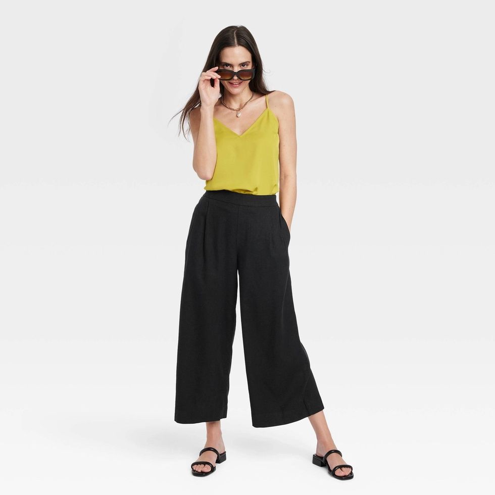 A New Day\u2122 Super High-Rise Wide Leg Linen Culotte Pants