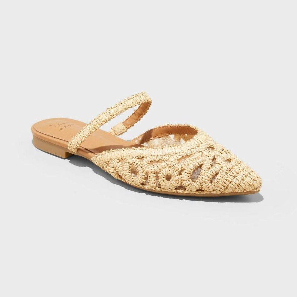 A New Day Vienna Raffia Woven Mule Flats