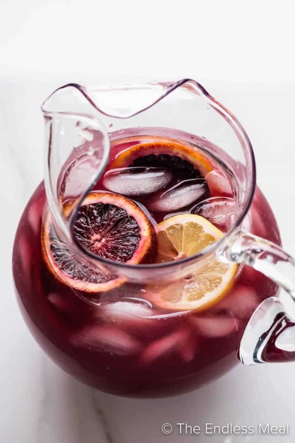 A pitcher of Blood Orange Lemonade