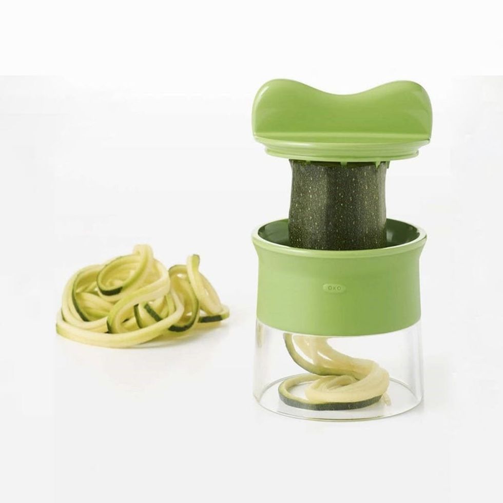 A tool to spiralize zucchini noodles.