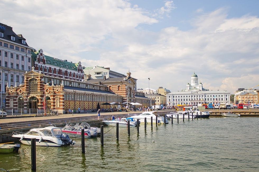 A view to the old Market Hall and the Market Square, Helsinki.