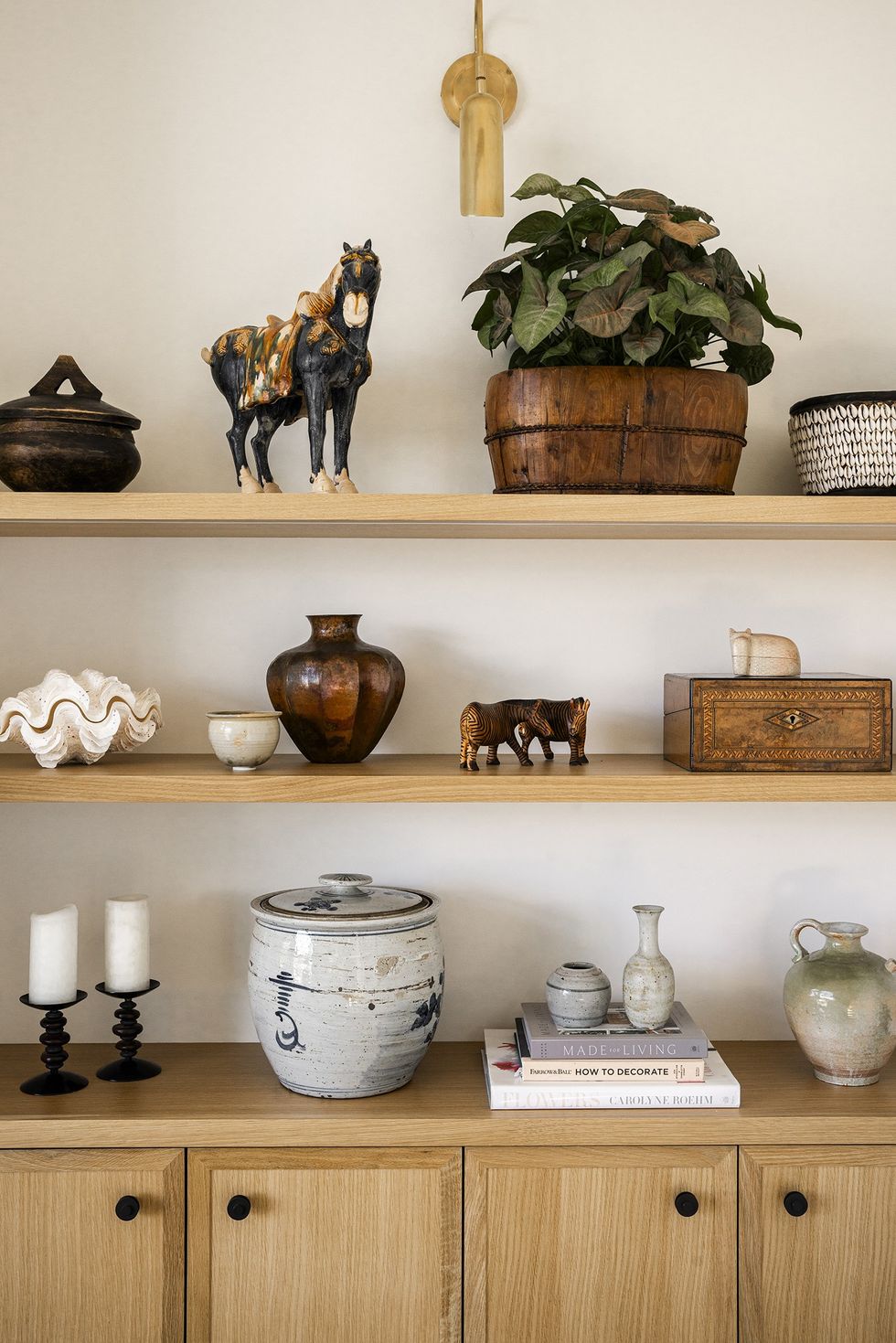 a well-decorated shelf