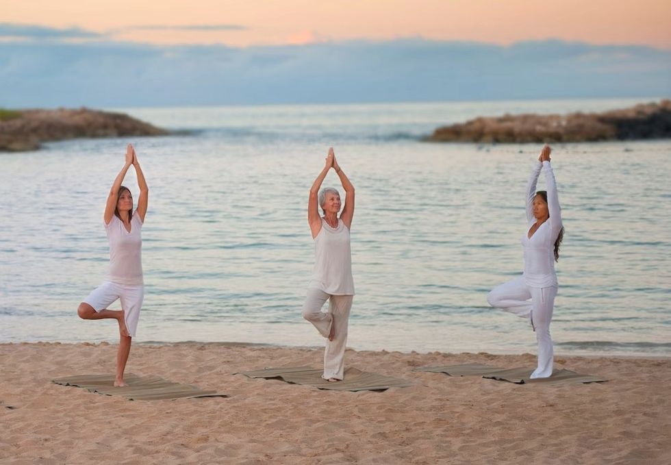 A yoga class at Disney Aulani Resort