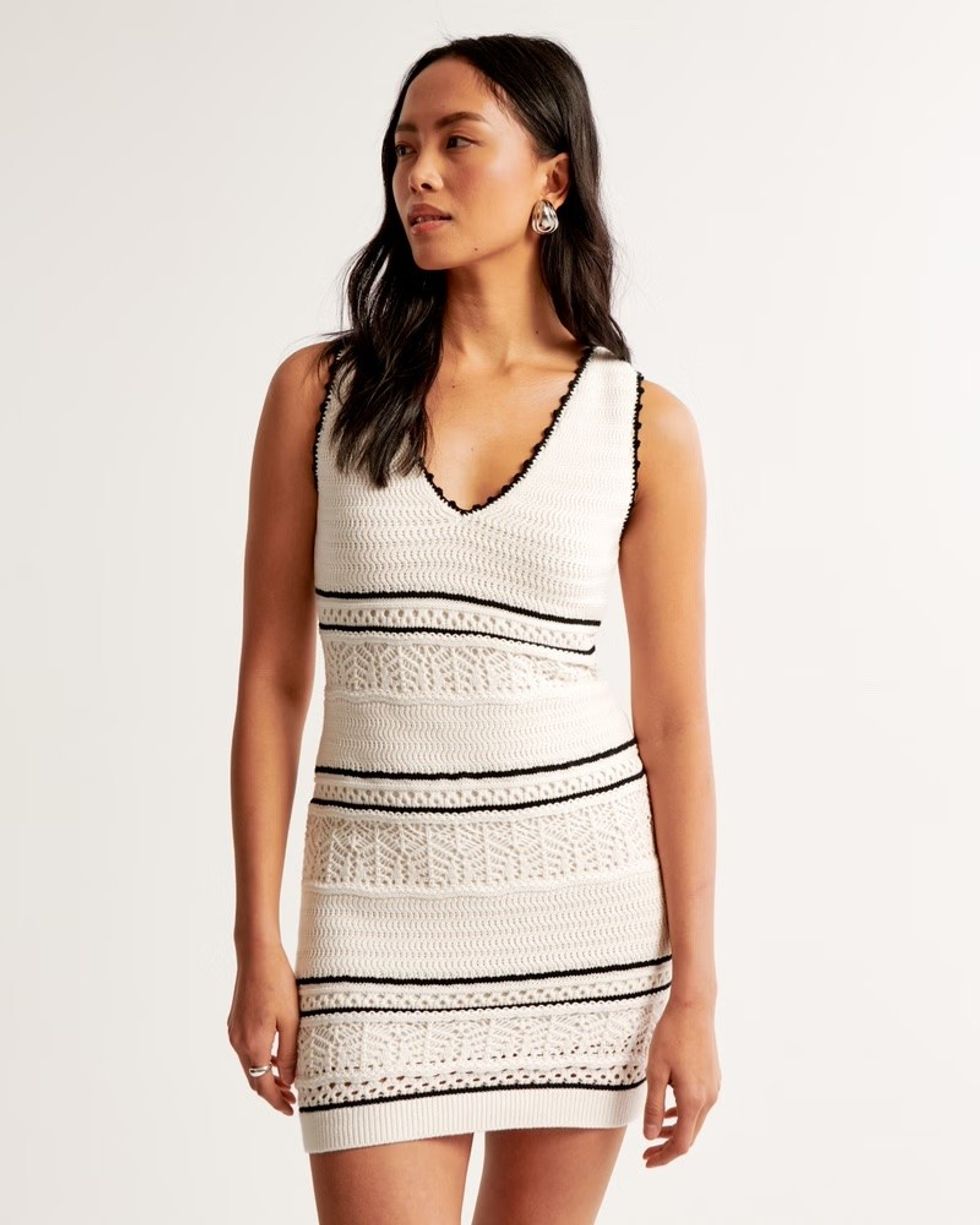 Abercrombie Crochet-Style V-Neck Mini Dress