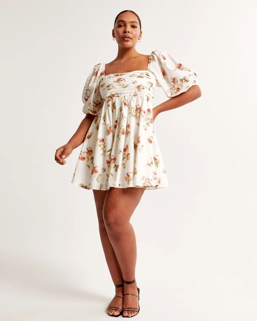 Abercrombie Emerson Poplin Puff Sleeve Mini Dress