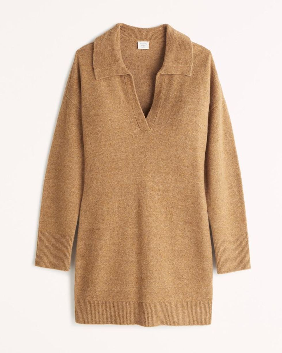Abercrombie & Fitch Collared Easy Mini Sweater Dress