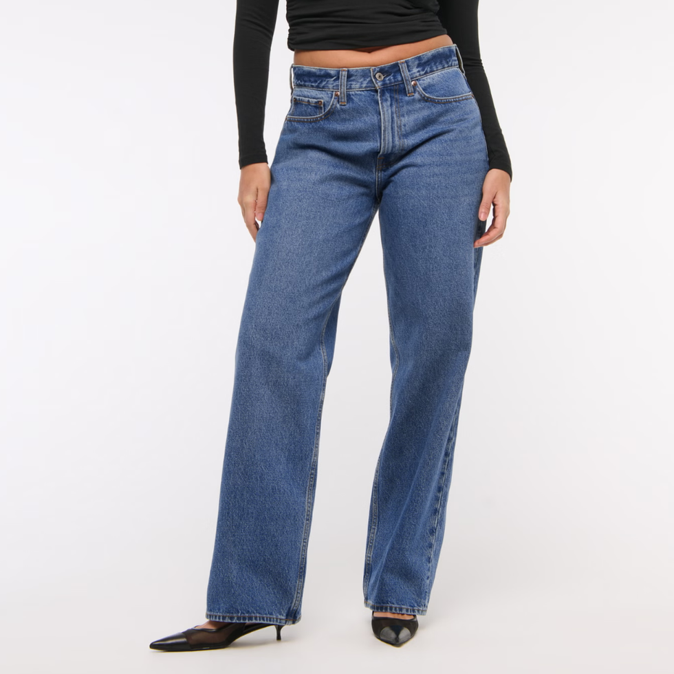 Abercrombie & Fitch Curve Love Mid Rise Slouchy Jeans