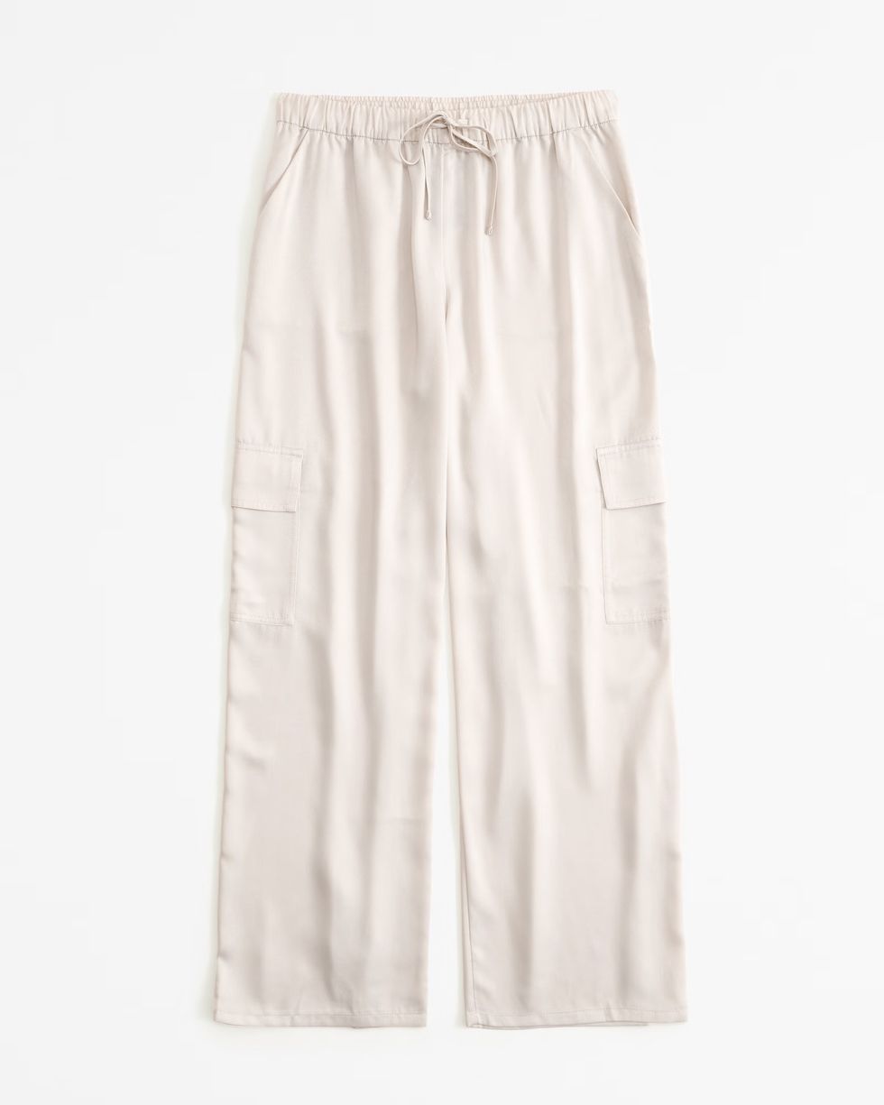 Abercrombie Satin White Wide Leg