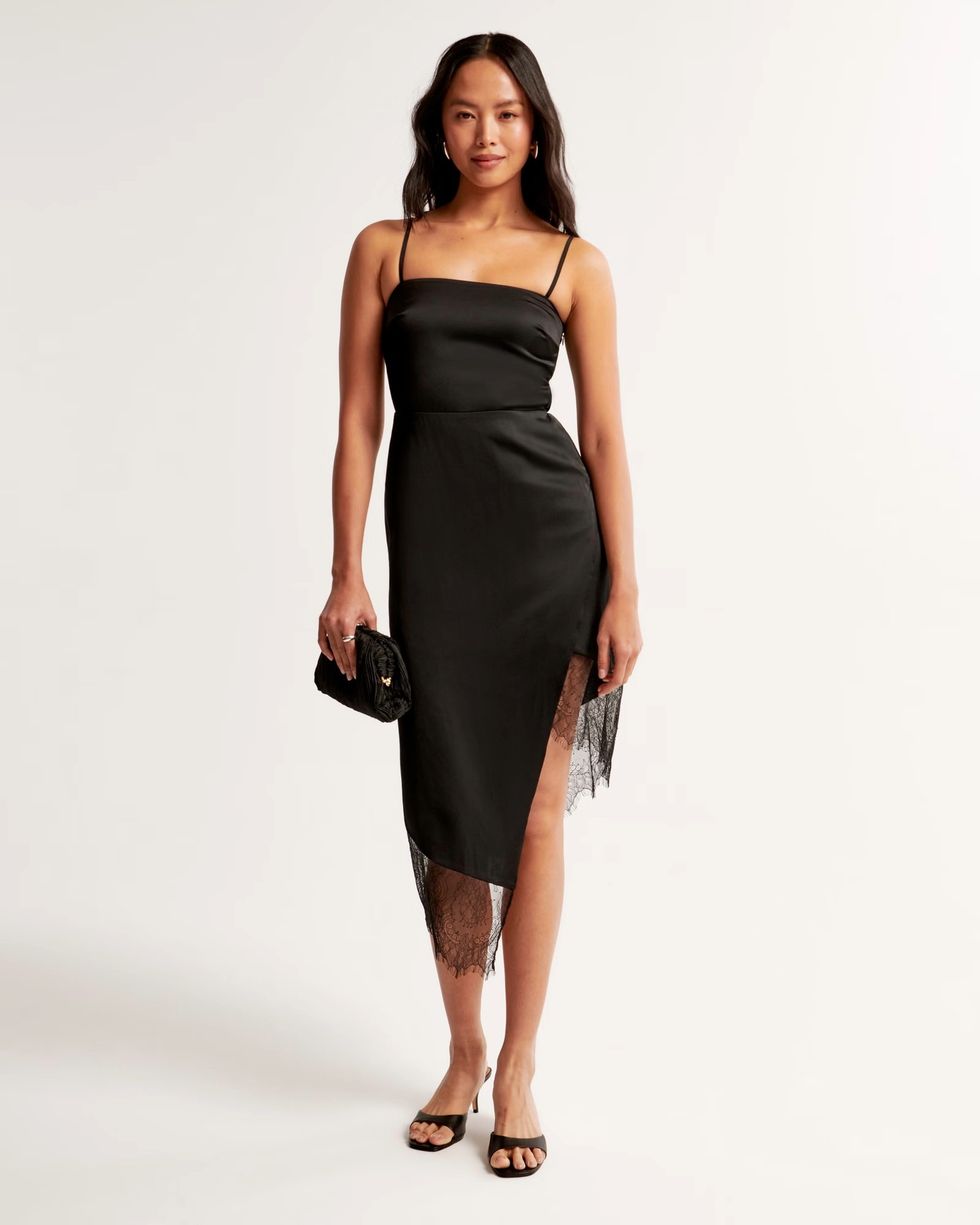 Abercrombie Slip Asymmetrical Midi Dress