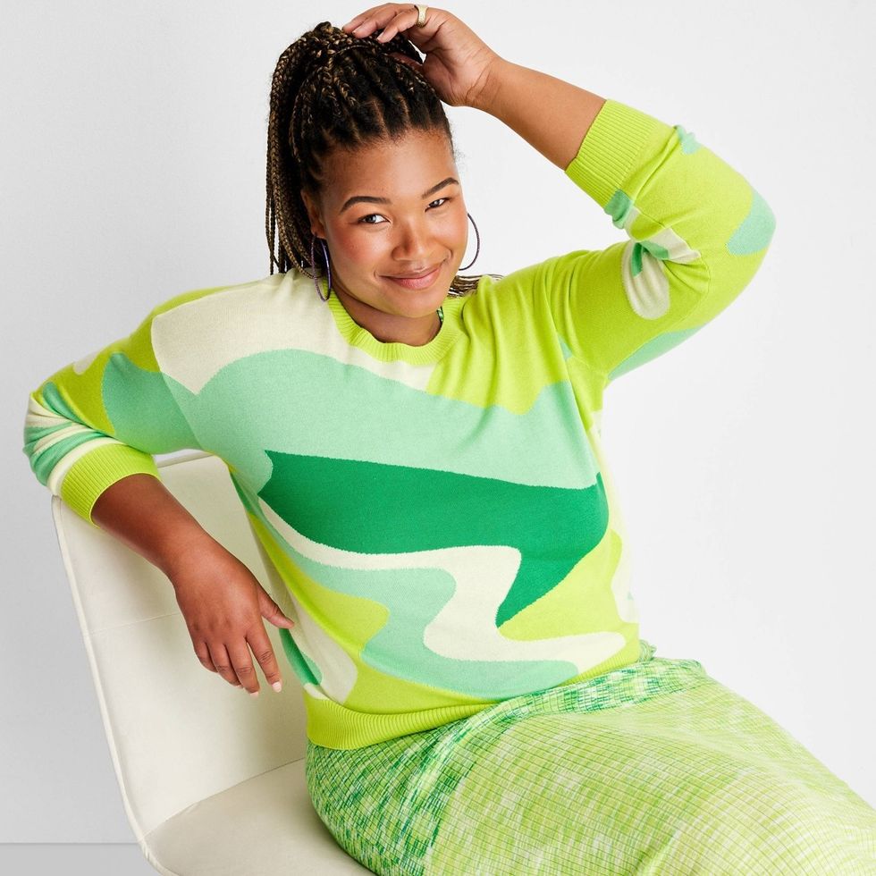 Abstract Oversized Crewneck Sweater and knit dress Alani Noelle Future Collective Target Collection