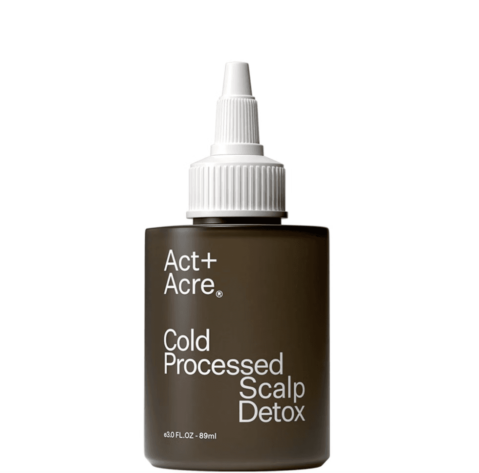 Act+Acre Cold Processed Scalp Detox bottle with nozzle, 3 fl oz.
