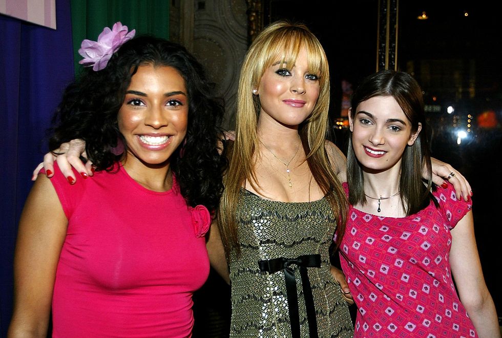Actresses Christina Vidal (l) Lindsay Lohan (c) and Haley Hudson