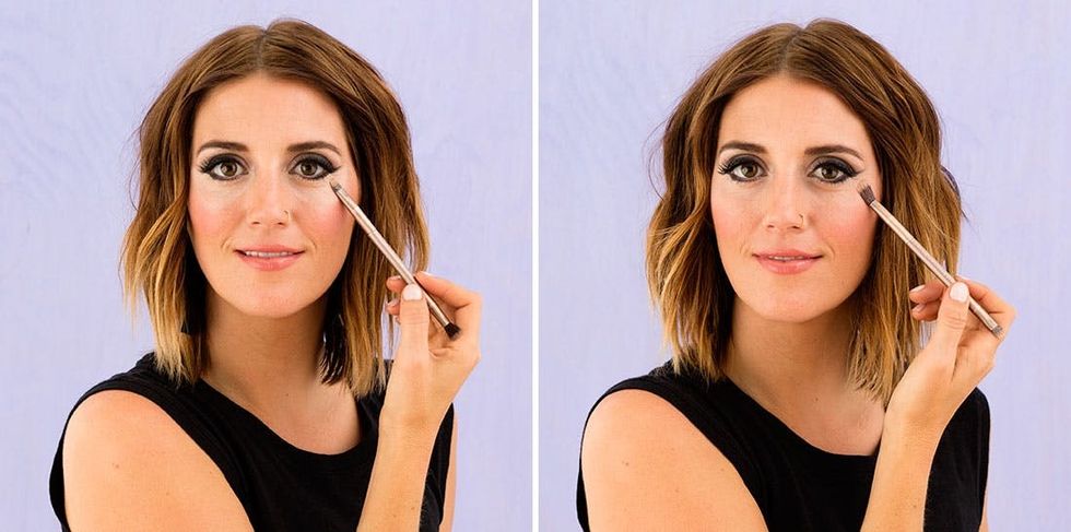 adding concealer under the eyes