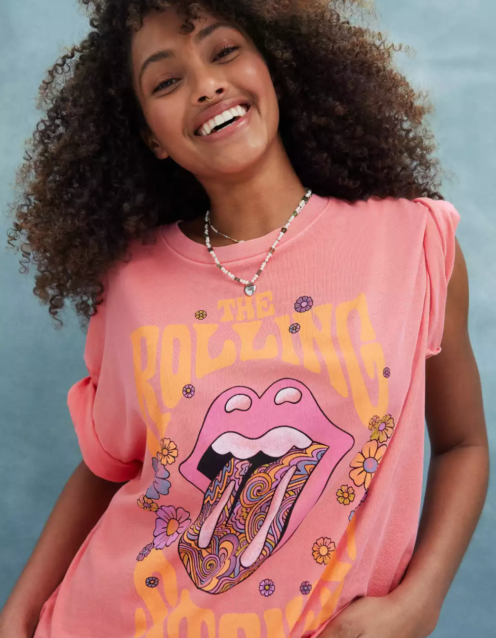 AE Oversized Rolling Stones Graphic Tee