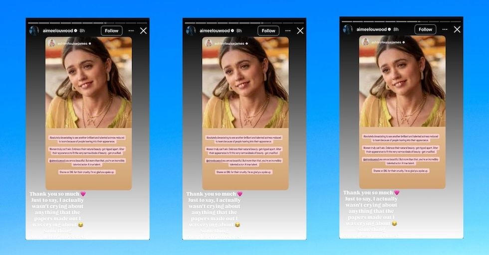 aimee lou wood instagram story