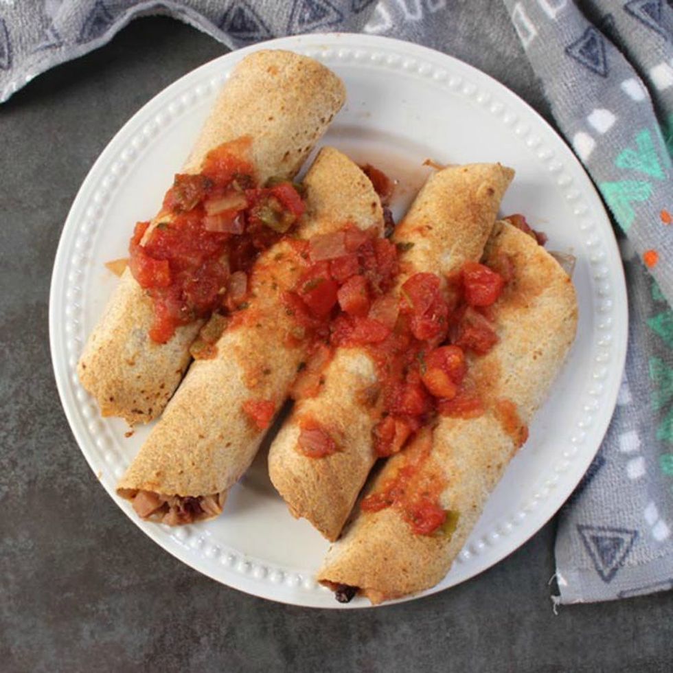 Air Fryer Black Bean and Jackfruit Taquitos